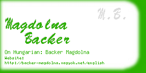 magdolna backer business card